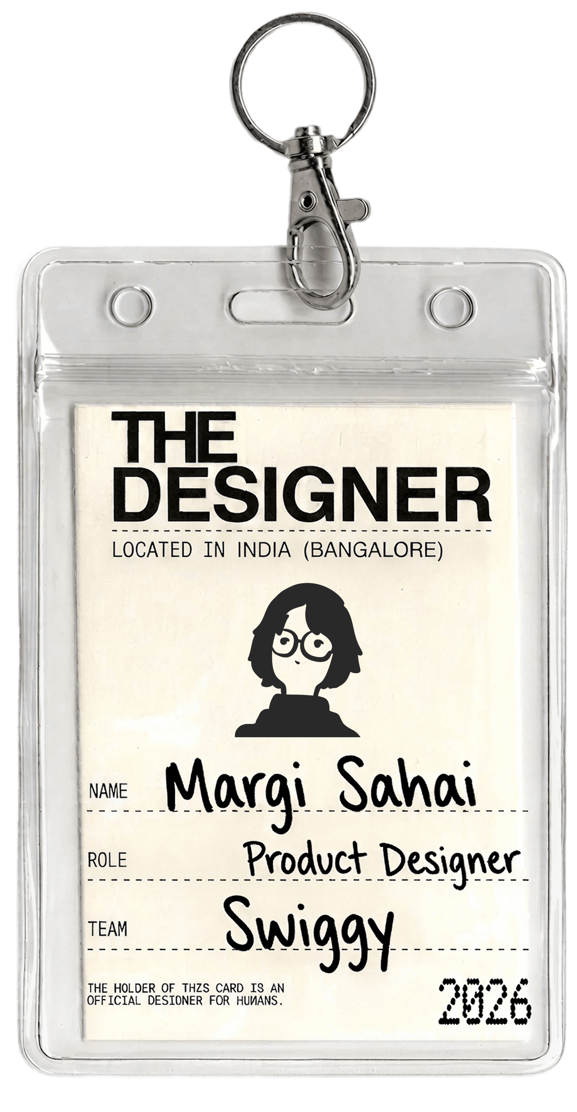 Margi Sahai — Product Designer ID card front